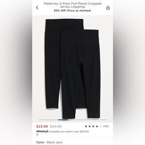Brand new cropped maternity leggings set of 2